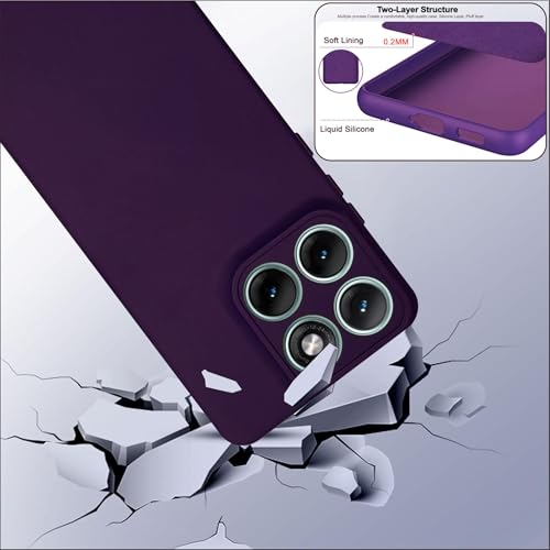 Image of SBMS Silicone Back Cover Case for Motorola Moto Edge 70 Fusion 5G | Soft Micro-Fibre Lining Inside | Camera Protection Bump | Shockproof Back Cover Case for Moto Edge 70 Fusion (Candy Cloth Purple)