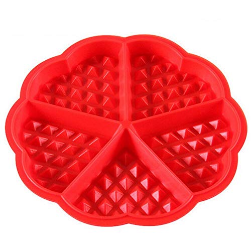 Selecto Bake Moule à gaufres et crêpes en silicone – Mini moule à muffins antiadhésif en forme de cœur – Idéal pour les gaufres du monde minceur et...