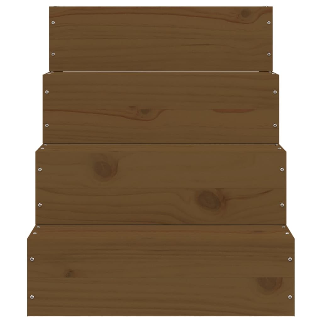 Genérico Escalera Mascotas Madera Maciza de Pino marrón Miel 40x49x47 cm,Productos para Mascotas,Productos para Mascotas,Escalones y rampas para mascotas-822469
