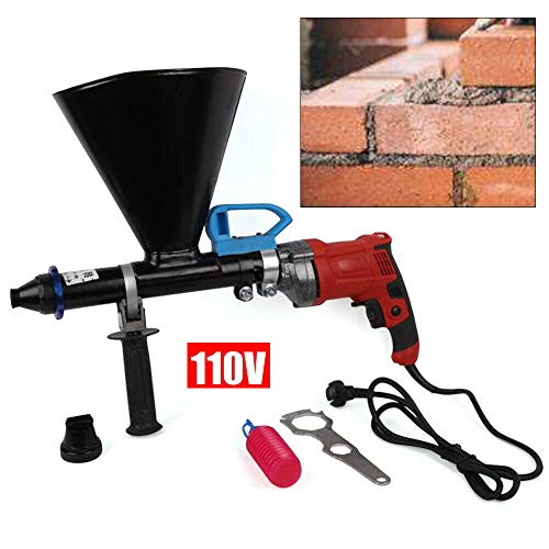 Mortar Grout Electric Mortar Gun, 700W Patio Brick Pointing Grouting Applicator Machine Grouting Tool Caulk Tile Grouting Cement w/Oiler and 2 Nozzles