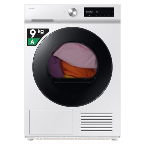 Samsung Asciugatrice Bespoke AI DV90DB7845GW/U3, 9 kg, Pompa di Calore, Wifi, Sensore Optimal Dry, Quick Drive, Display AI Control, Carica Frontale, 60L x 85H x 60P cm