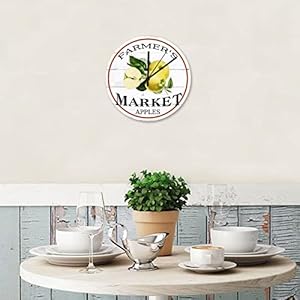   Farmers-Market-Apples-Wall-Clocks-10-Inch-Primitive-Farmhouse-Country-Indoor-Clocks-Silent-Non-Ticking-Round-Clock-for-Home-Office