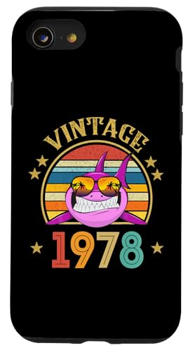 Vintage Shark 48�� �����p ���g�� ���B���e�[�W 1978 �X�}�z�P�[�X iPhone SE (2020) / 7 / 8 �p