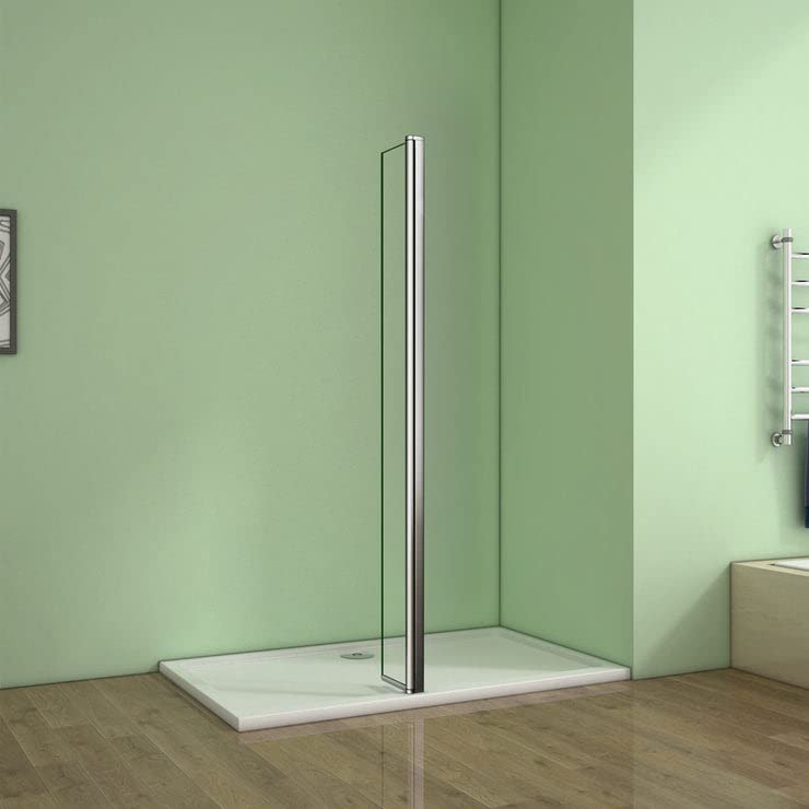 Aica volet pivotant seul 30x200cm retour pivotant à 180° pour paroi de douche à l’italienne en 8mm verre anticalcaire