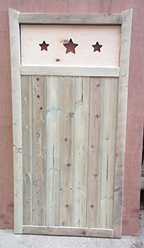 Smileswoodcraft Wooden Garden Gate Made To Measure Bespoke Gates Star Gate (106cm (H) x 180cm (H) x 5cm (D))
