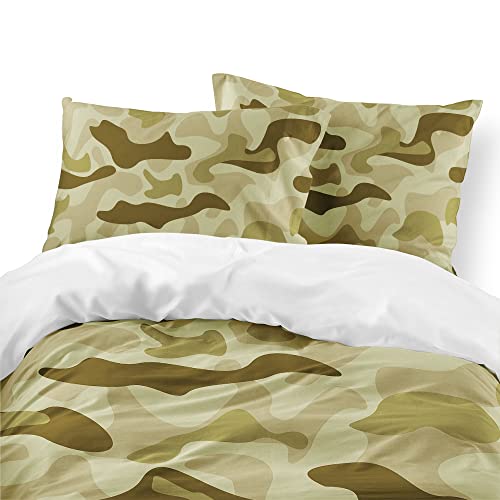 Housse de couette camouflage 135x200 jaune en microfibre ultra douce 3 pcs - 7