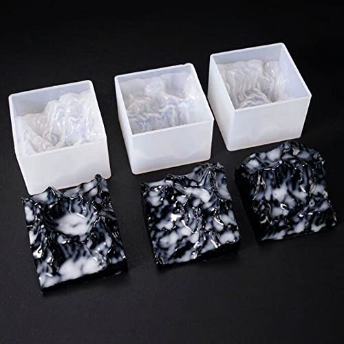 NA Woohome Silicone Mould for Resin, 6 PCS Mountain Peak Resin Moulds Jewelry Casting Mould with 6 PCS Jellyfish Whale Resin Mould Filler for Art Resin Crafts, Home Decoration - Image 3