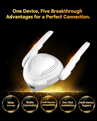 Image of 2026 Upgraded WiFi Extender High-Speed Wireless Internet Repeater with Ethernet Port, 15X Faster Signal Amplifier, Works with 99% Router