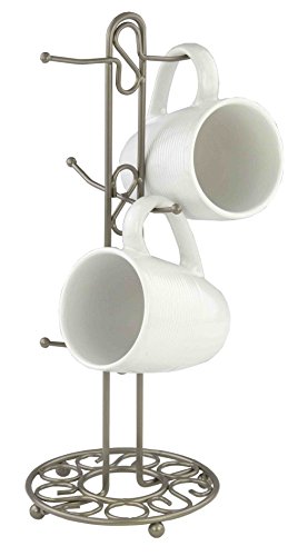 Home Basics Scroll Collection, Satin Nickel Mug Tree