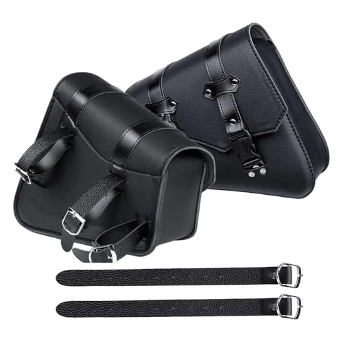 Lot de 2 sacoches de selle vintage pour moto, poches latérales triangulaires, grande capacité, bagages, sac de rangement pour outils, sacoche arrière de guidon