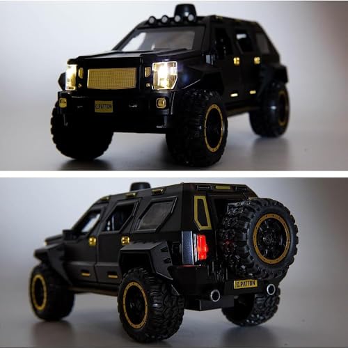 Image of G Patton Model Car with Box, Zinc Alloy Pull Back Toy car with Sound and Light for Kids Boy Girl Gift [Colors as Per Stock]