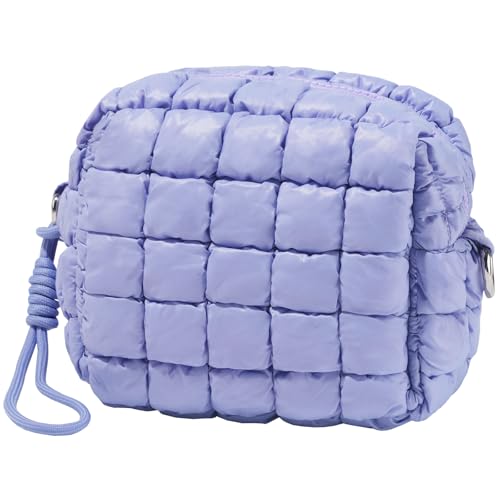Unilily Quilted Makeup Bag Puffy Cosmetic Bag Cute Puffer Travel Toiletry Bag for Women, Small Makeup Pouch for Purse Quilted Cosmetic Pouch for Essentials Toiletries, Gift for Women, Girls