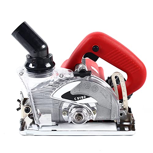 DeeDuud Fresa ranuradora de pared de 1800 W, sin polvo, con cuchilla de corte, 125 mm, 18000 rpm, bolsa de tela, llave hexagonal, para azulejos, piedra, mármol, hormigón, madera, vidrio