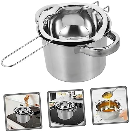 GAXIRE 1 Set Chocolate Melting Pot Stainless Steel Boiler Pot Milk Boiling pan Chocolate Melting Bowl Milk Frothing Pitcher Baking pan Candy Melting Pot Double Boiler Double Layer Butter