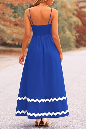 Image of PRETTYGARDEN Women's 2026 Summer Flowy Maxi Dress Casual Sleeveless Spaghetti Strap Ruffle Beach Long Dresses