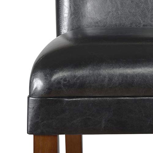 Homepop Home Decor | Classic Counter Height Bar Stools | Faux Leather 24 Inch Bar Stools | Decorative Home Furniture (Black) #TOP4