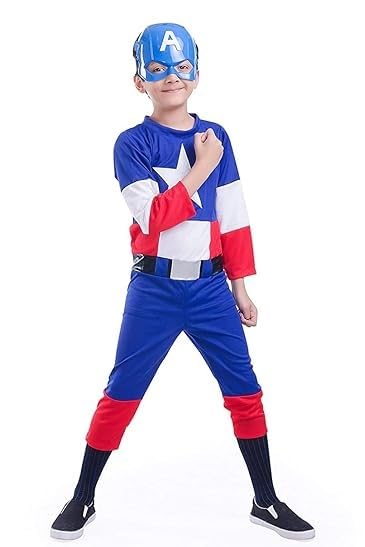 Image of Hosiery Fabric Pack of 2 Superhero Costume dress For Kids Halloween Cosplay Fancy dress Outfit for Boys and Girls