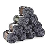 Premium Wolle: Handstrickgarn Garn besteht aus 15% Polyacryl und 85% Baumwolle, super weich und langlebig. Häkeln und Nähen von Hand, einfach zu verarbeiten und zum häkeln, oder stricken.