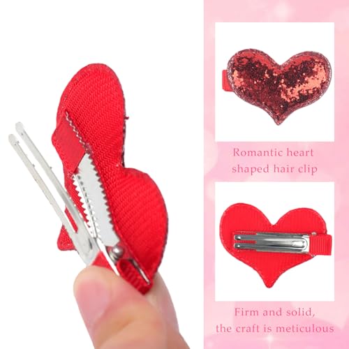 Red Heart Hair Clips accesorios para el cabello 2 pcs miniatura 6