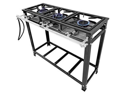 Fogão Industrial 3 Bocas 2 Simples e 1 Dupla Standard Baixa Pressão Ludinox Fogões 30x30 P5