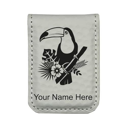 LaserGram Slim Magnetic Money Clip, Toucan, Personalized Engraving Included (Golf White)