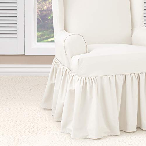 Surefit Essential Twill T-Cushion Wingback Chair Slipcover - Relaxed Fit Armchair Cover/Perfect For Protecting Your Favorite Wing Chair #TOP2