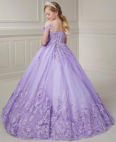 Flower Girl Dress Butterfly Appliques Princess Pageant Dresses for Girls Off Shoulder First Communion Dresses2