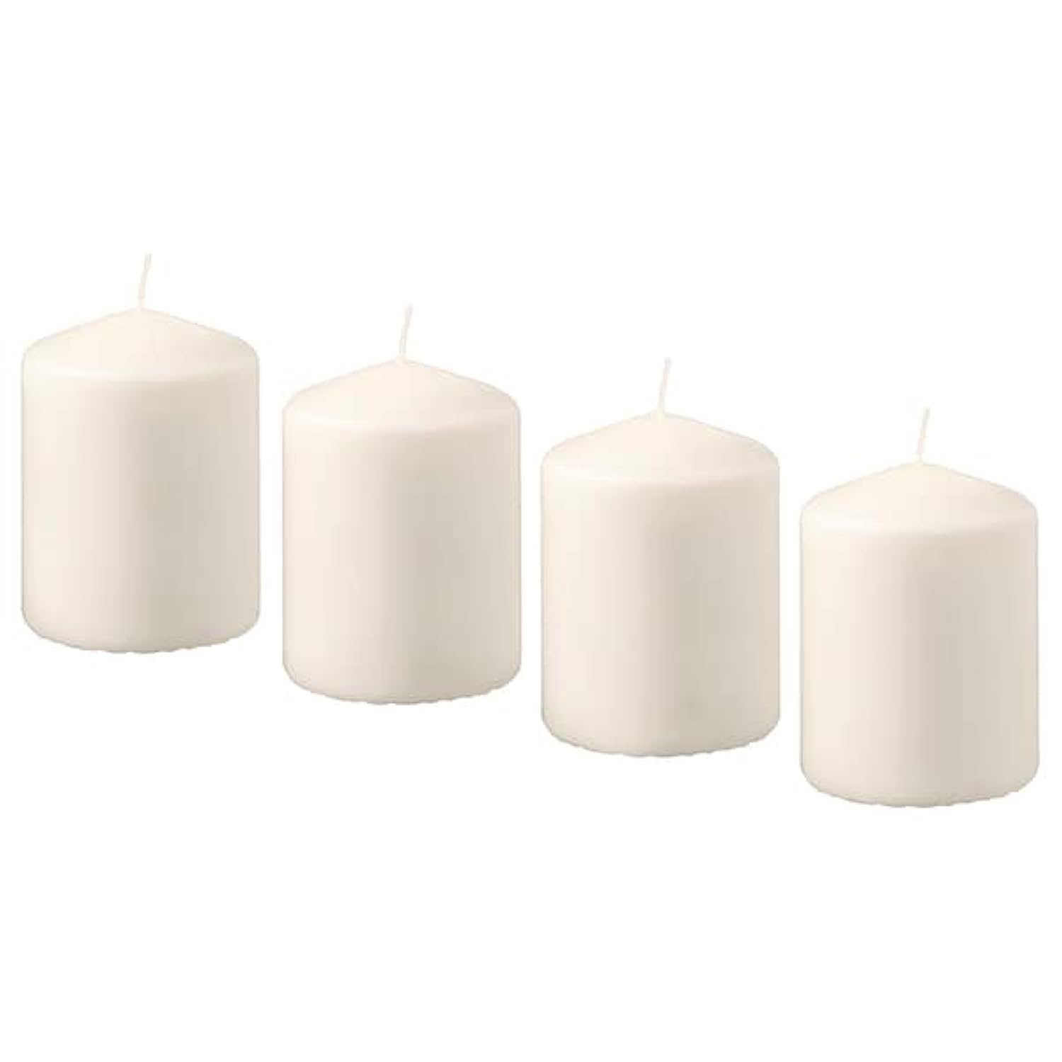 LUKADAH Decorative Candles for Wedding Candles, Home Interior, Restaurants, Meditation Smokeless Cotton Wick (Unscented Block Candles - Pack of 4 - Burning Time 15 Hour)