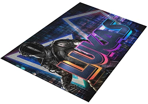timalo® Cooler Gamer Teppich mit Namen für Jungen | Personalisierter Kinderteppich mit Wunschname...