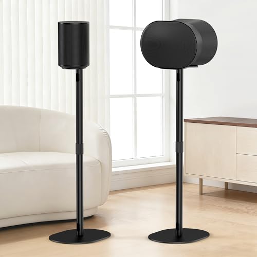 Speaker Stands for Sonos Era 100 & Era 300 26-43 Height Adjustable Floor Stand Dual-Mount Base Surround Sound Speaker Mount with Cable Management for Home Theater Pair (2 Pack)