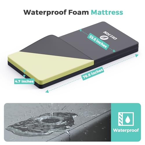 OLERN Full Electric Home Care Hospital Bed Included 4.7\" Memory Foam Mattress&IV Pole-16.1\"-29.1\" Height Range-530LBS Loading, Central Locking with 5\" Casters, Adjustable Nursing Bed Frame - Thumbnail 7