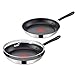Produktbild Tefal Jamie Oliver Induktion Pfannenset 3-teilig, 24 + 28 cm Pfanne + Jamie Oliver Glasdeckel 28cm, Antihaft Bratpfanne, Spülmaschinenfest, Backofenfest, Induktionsherd geeignete Pfannen
