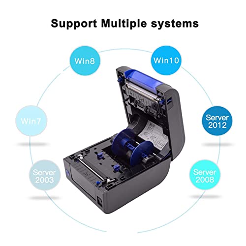 Image of 2 in 1 Label Barcode Printer Thermal Receipt Printer Bar Code QR Code Adhesive Sticker Paper Support Mobile