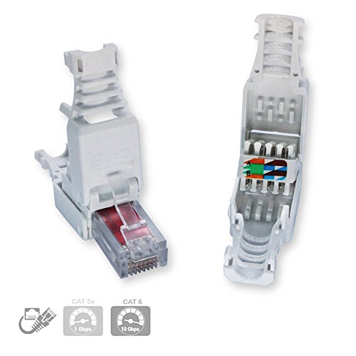 Cybertech Rj45 Cat6 5E Tool-Less Modular Connectors Plugs #TOP1