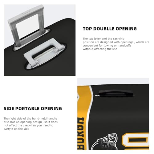 Image of Custom Sport Luggage Cover Personalized Football Style Suitcase Cover with Name Number Customized Washable Elastic Travel Suitcase Protector for Business Vacation Gifts, Yellow