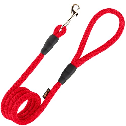 Image of Gooby Mesh Leash, Red, 4 FT | Climbers-rope core, polyester mesh; 4 ft; All-weather; Bolt-snap clasp; Machine washable; Mix-and-match