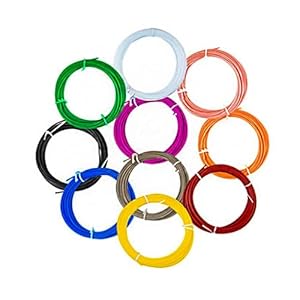 3D Stift Filament PCL 10 Stück 1,75 mm Mit Vorlagen Buntes 22 Muster 10 Farben 3doodler Nachfüllpacks 3D Druckstift Filament Materialien Set Kindersichere Flexible Filamentkerne für Kunstskulpturen