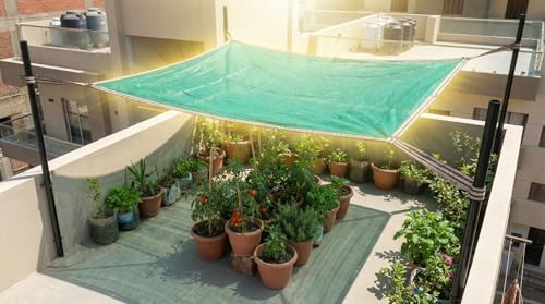 Shade Net 3m * 4m (12m²) Round Tape for Protection and Fixing Tapes - Shading 63% - Color (Green)