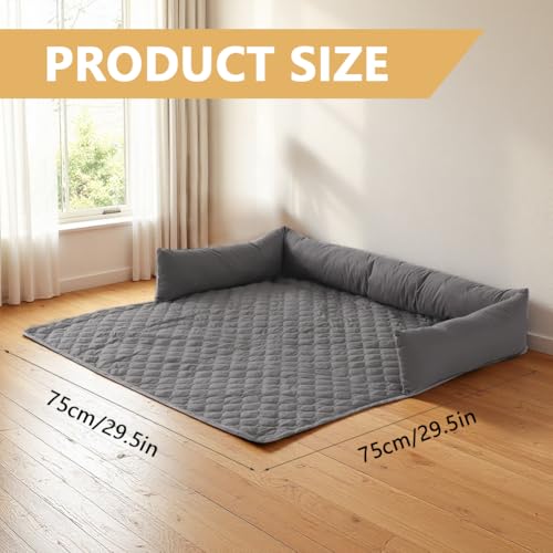 Umllpet Sofaschutz Hundebett, Hundedecke Sofa mit Rand, 75x75cm Maschinenwaschbar Perfekt für Hunde & Katzen im Winter, Weihnachten & Allen Jahreszeiten