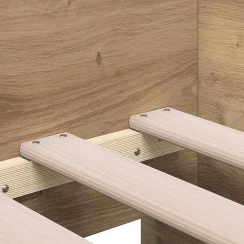 vidaXL Tagesbett mit Kopfteil Artisan-Eiche 75 x 190 cm Holzwerkstoff, Moderner rechteckiger Tagesbett-Rahmen, platzsparendes Gäste-Bett, urbanes Möbel, vielseitiges Schlaf-Design