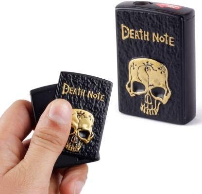 Image of Refillable Metal Side Slider Death Note Windproof Jet Flame Pocket Lighter Cigarette Lighter Stylish Look Antique Lighter AADDBB 17 (Without Gas)