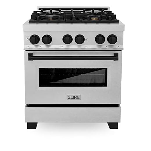 ZLINE Autograph Edition 30" 4.0 cu. ft. Dual Fuel Range with Gas Stove and Electric Oven in DuraSnow Stainless Steel with Matte Black Accents (RASZ-SN-30-MB)