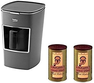 Beko Turkish Coffee Maker BKK 2113M (Usa 120 Volt) with Two (2) Mehmet Efendi Turkish Coffee 8.8OZ Bundle