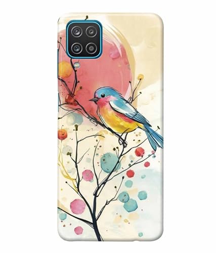 Image of Printed Hard Back Case Cover & Compatible for Samsung Galaxy M32 4G | Birds Painting Art (Multicolor) - D1199