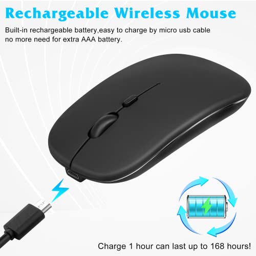 Urbanx Bluetooth Rechargeable Mouse For Lenovo Ideapad 3 Laptop Bluetooth Wireless Mouse Designed For Laptop/Pc/Mac/Ipad Pro/Computer/Tablet/Android Midnight Black #TOP2