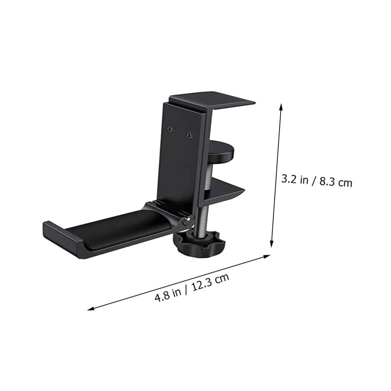 Soporte para Auriculares de Escritorio Plegable Negro de Aleación