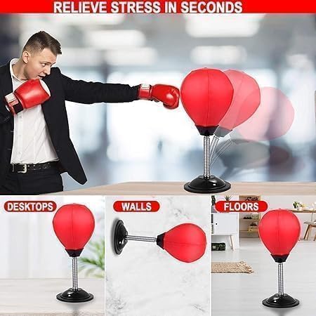 Desktop Punching Bag Stress Buster Relief for Office & Home – Mini Suction Cup Boxing Bag for Desk | Anger & Anxiety Relief Tool | Improves Focus, Mood & Productivity 4