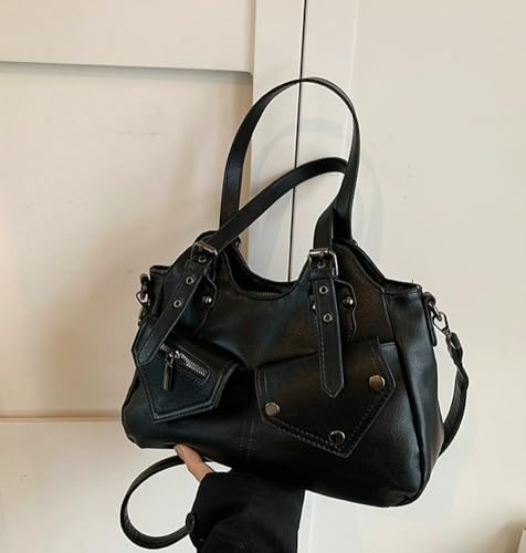 Vintage Large Capacity Shoulder Crossbody Tote Bags for Women Vegan leather Hobo Satchel Y2K Purses Commute Travel Bags2