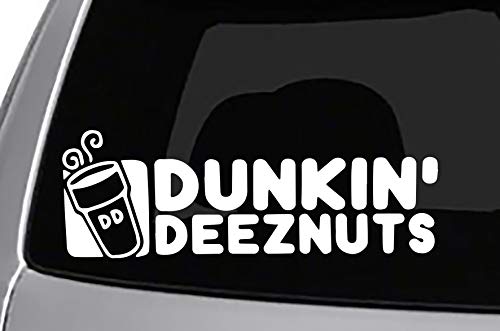 Seek Racing Dunkin Deez Nuts Decal Cool CAR Truck Bumper Sticker Coffee