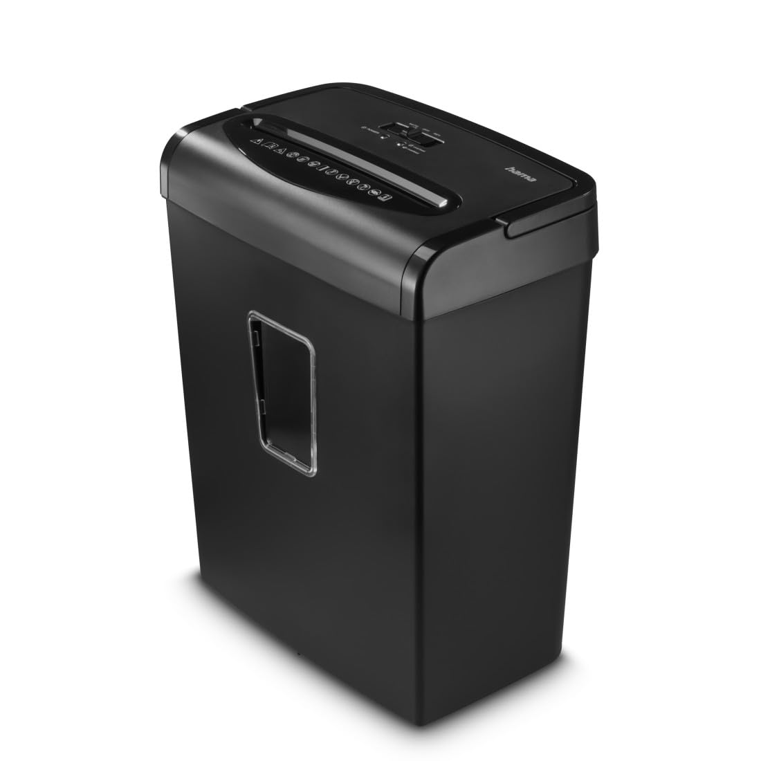 Hama Trituratore Carta Distruggitrice Distruggitrice Documenti Carte Graffe, 8 Fogli A4 a Volta, Sicurezza/Off Auto, LED Overload Overheat, Funzione Indietro, Cestino 20L, Sicurezza P5 T5 E4, Nero
